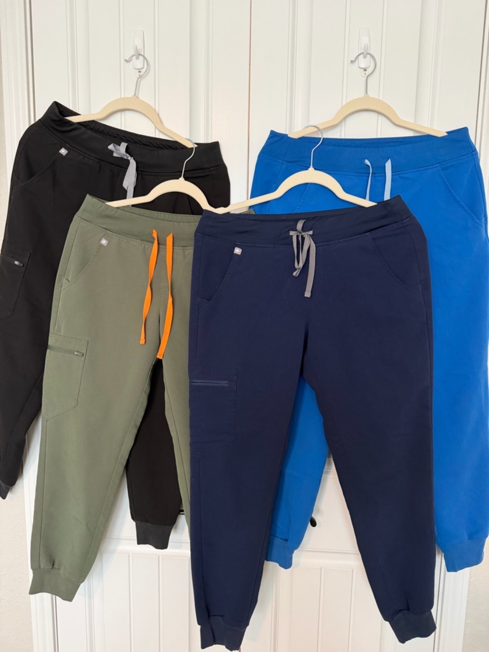 Figs Zamora Women's Jogger Scrub Pants Bundle - Black, Olive, Navy, Royal Blue